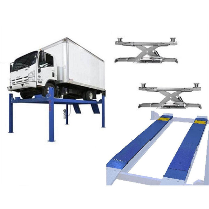 Atlas Auto Equipment Four Post Vehicle Lift Atlas Equipment Platinum PVL14 4 Post Lift + RJ7000 & Alignment Kit ALI Certified Combo
