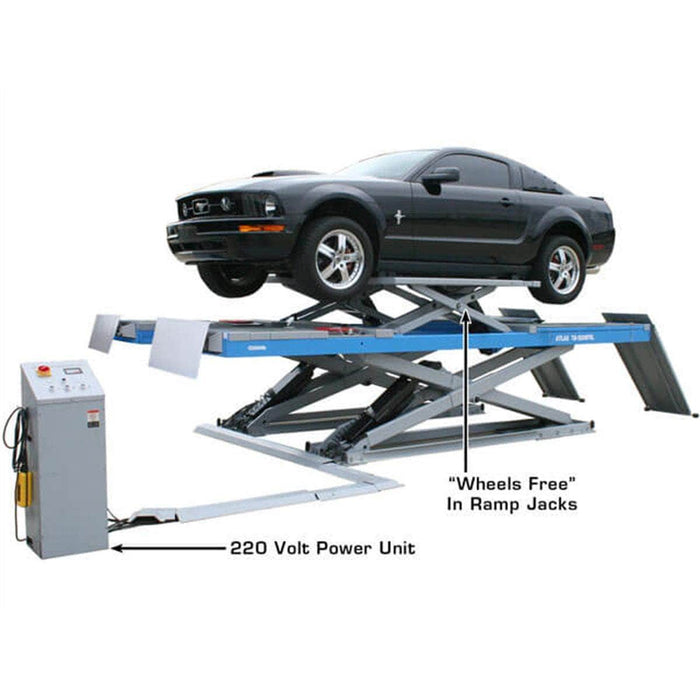 Atlas Auto Equipment Scissor Lift Atlas Equipment 12AWFSL 12,000 lb. Capacity Alignment Scissor Lift w/ Wheels-Free System