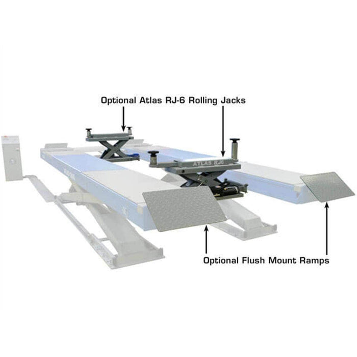 Atlas Auto Equipment Scissor Lift Atlas Equipment 12AWFSL 12,000 lb. Capacity Alignment Scissor Lift w/ Wheels-Free System