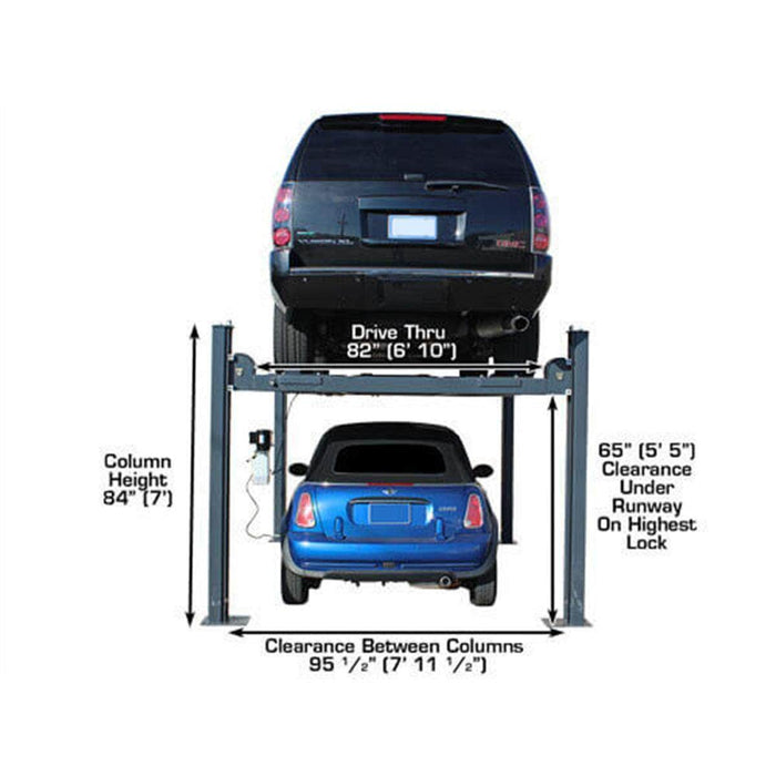 Atlas Auto Equipment Four Post Vehicle Lift Atlas Equipment 408SL Super Deluxe Portable Hobbyist 8,000 lb. Capacity 4-Post Lift