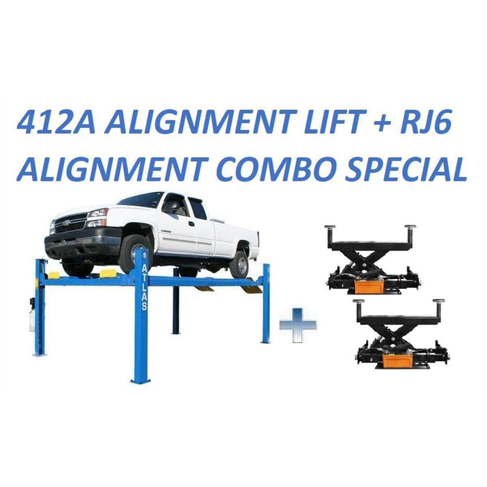 Atlas Auto Equipment Alignment Lift Atlas Equipment 412A Alignment Lift + RJ6 Rolling Jacks Combo