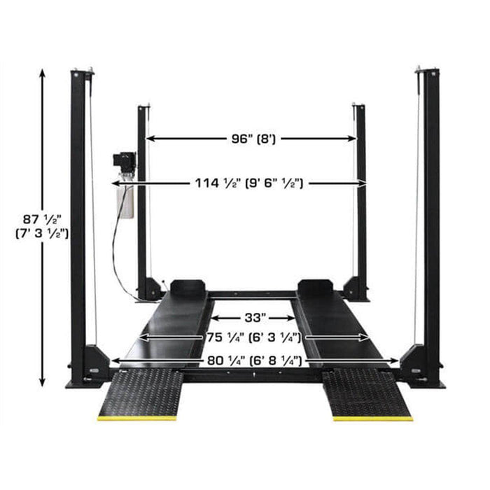Atlas Auto Equipment Four Post Vehicle Lift Atlas Equipment Apex 8 ALI Certified Hobbyist 8,000 lb. Capacity 4-Post Lift