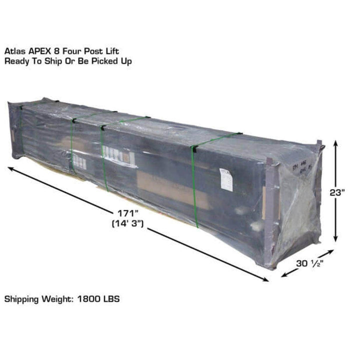 Atlas Auto Equipment Four Post Vehicle Lift Atlas Equipment Apex 8 ALI Certified Hobbyist 8,000 lb. Capacity 4-Post Lift