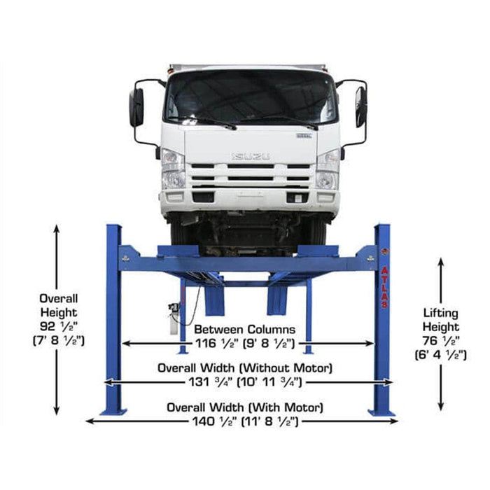 Atlas Auto Equipment Four Post Vehicle Lift Atlas Equipment Platinum PVL14 ALI Certified 14,000 lb. Capacity 4-Post Lift