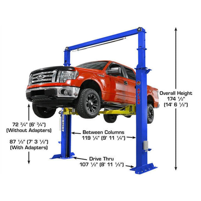 Atlas Auto Equipment Two Post Vehicle Lift Atlas Equipment Platinum PVL15 ALI Certified Commercial Overhead 15,000 lb. Capacity 2-Post Lift
