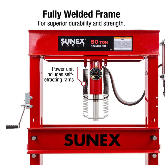 Sunex Shop Presses Sunex 5750AH 50 Ton Air/Hydraulic Shop Press