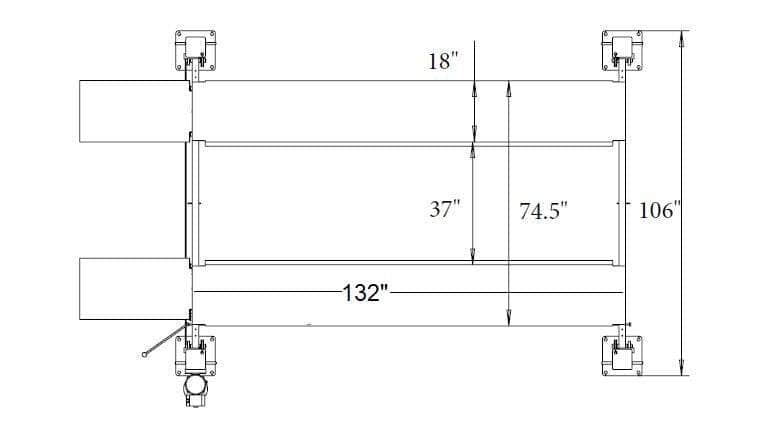 Triumph Four Post Vehicle Lift Triumph - The Classic Lift 8,000 Shorter Length